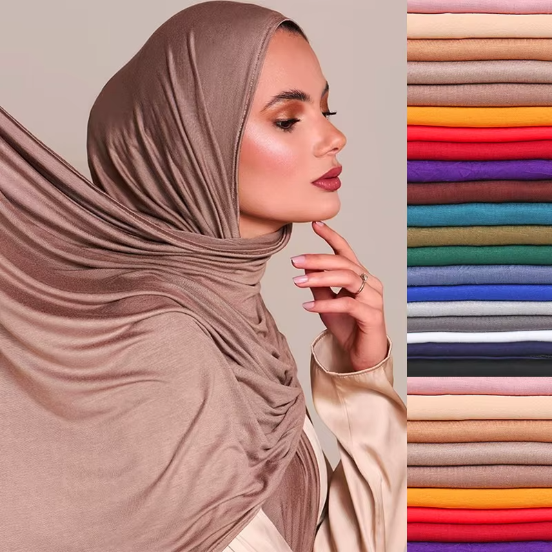 Premium Modal Cotton Jersey Hijab – Soft, Long Muslim Scarf for Ramadan & Everyday Fashion