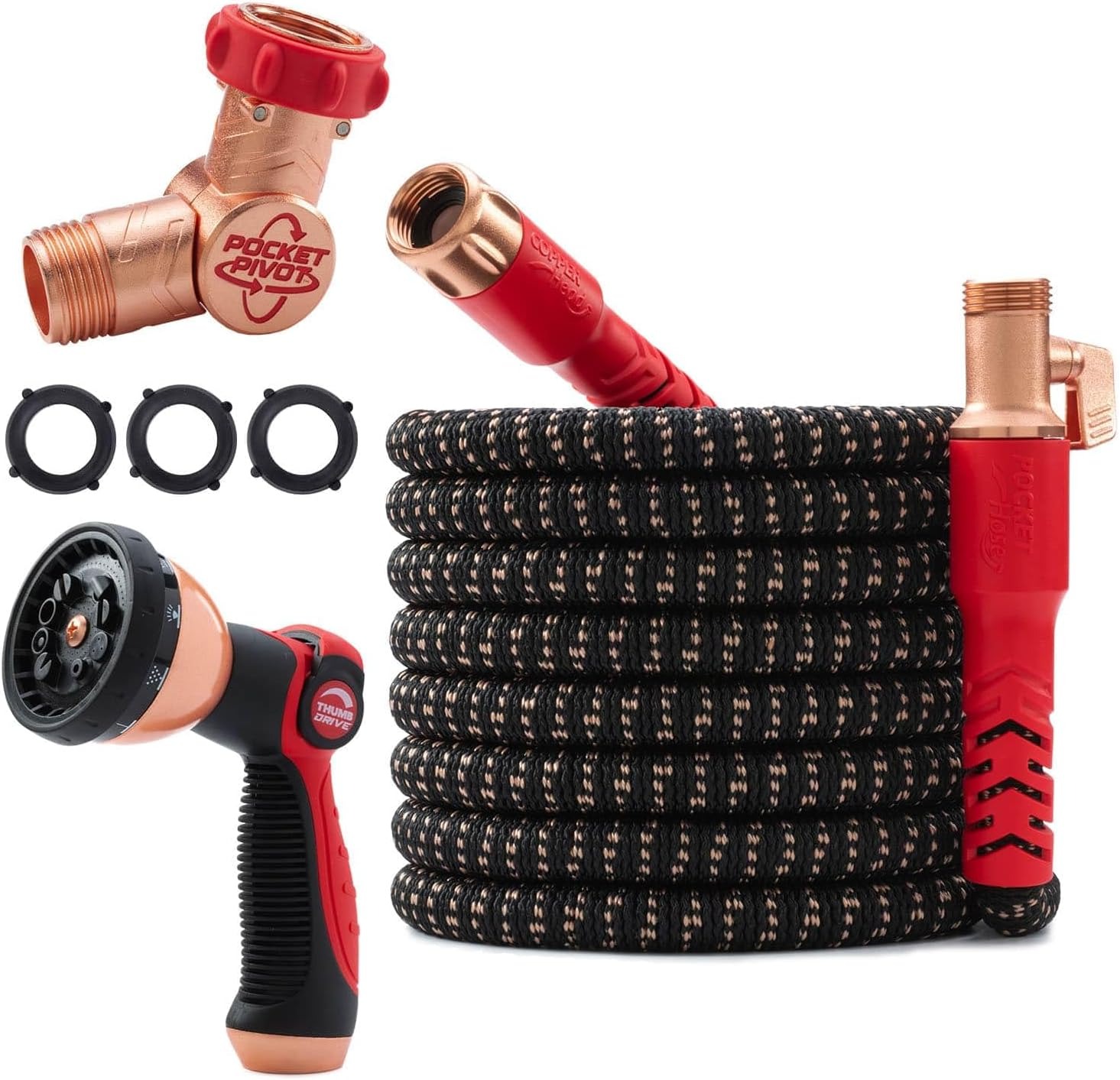 Pocket Hose Ballistic 50 FT Expandable Garden Hose – Anti-Burst Bulletproof Fiber No-Kink Water Hose